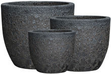 Krukkesæt keramik sort 3 stk.